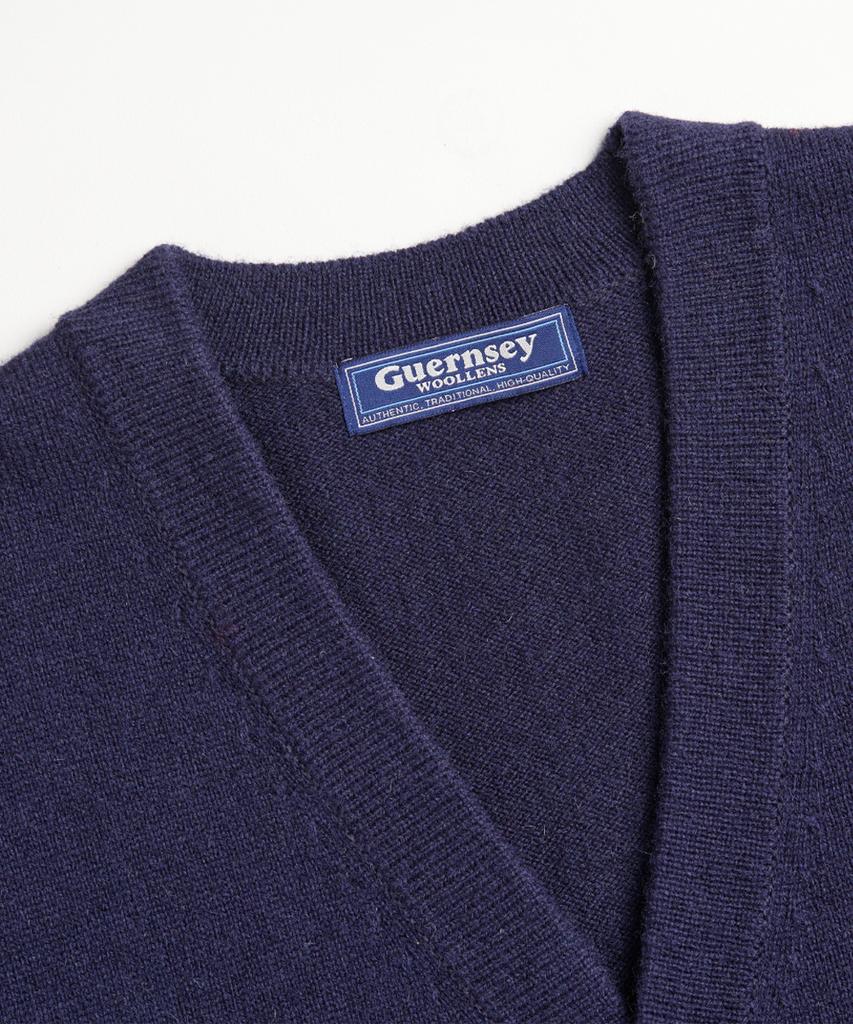 Geonjiulleunseu Button V-Neck Wool Cardigan - Navy
