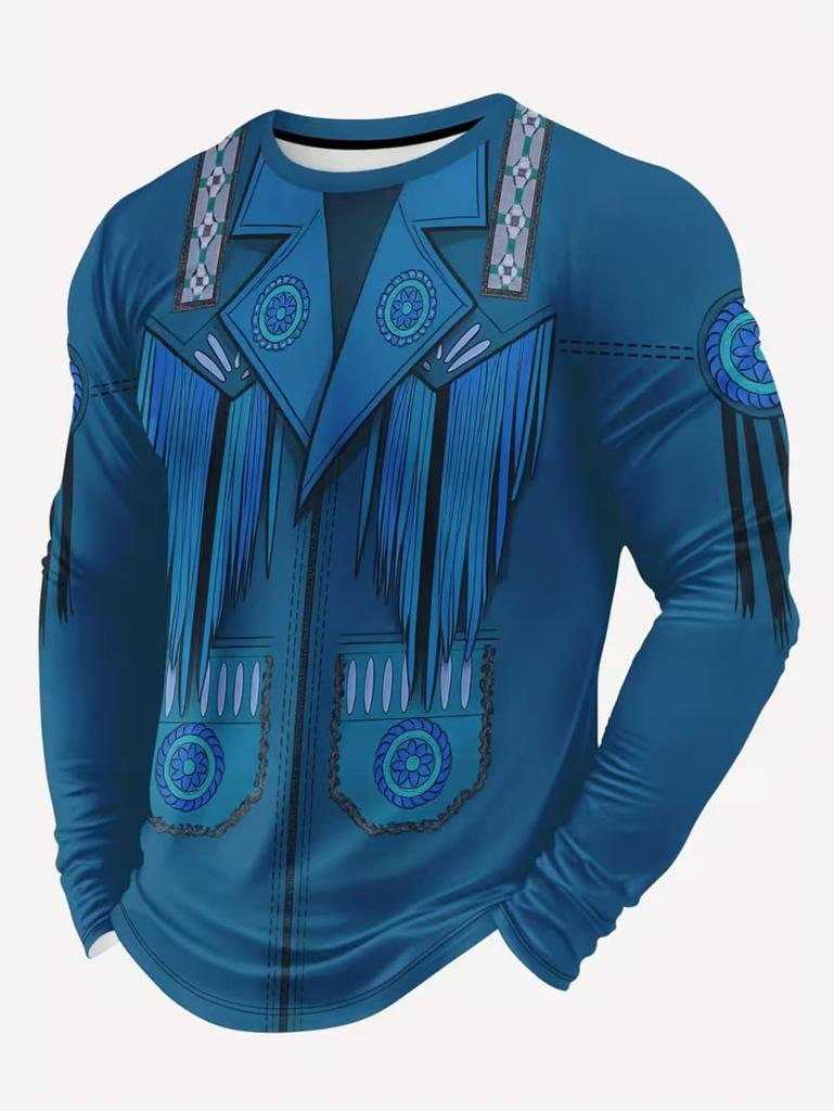 Mexican Style Men's Long-sleeved T-shirt 3D Printed Breathable Quick-drying Sports and Fitness Clothing T Shirt Men Streetwear