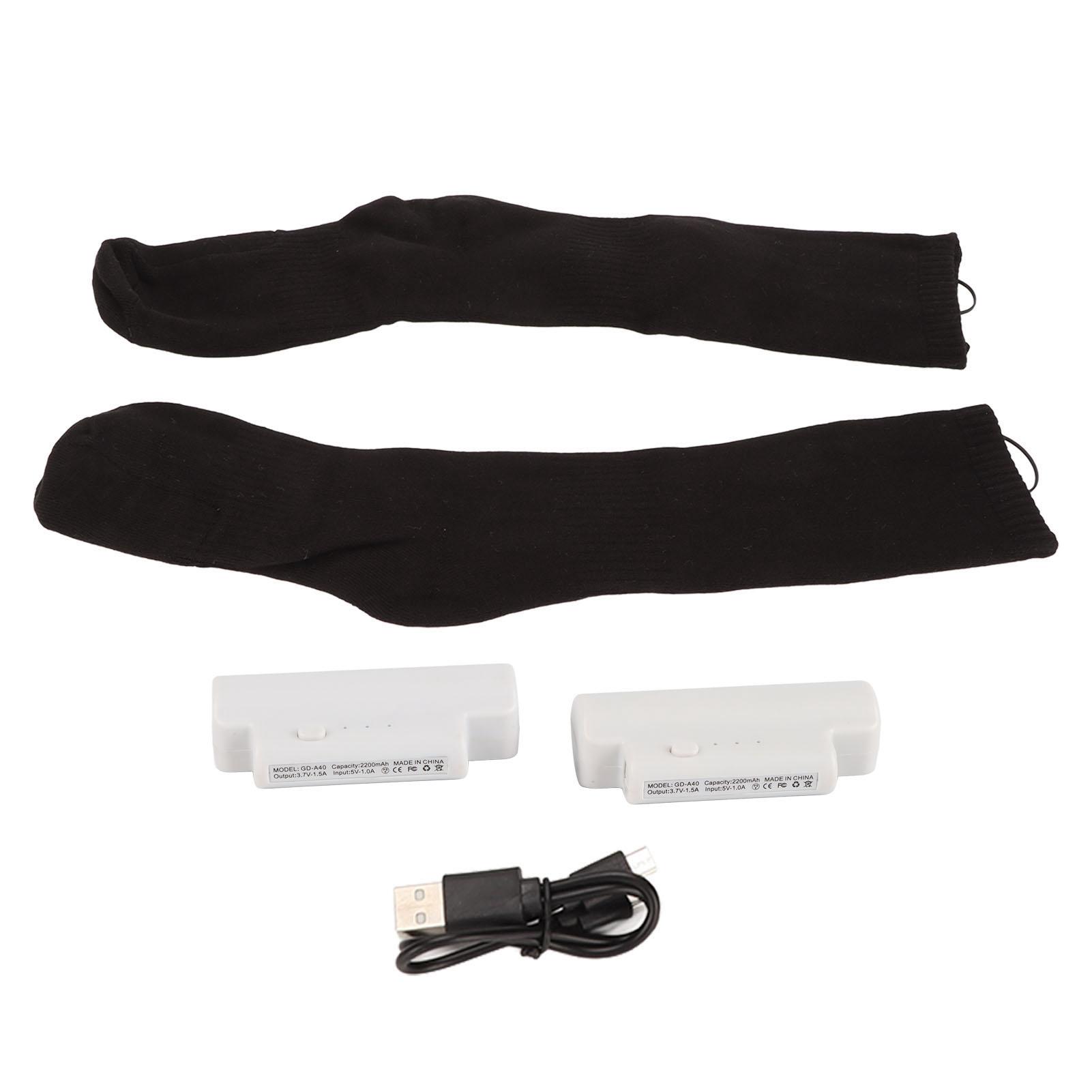Electric Heated Socks Rechargeable Battery Heated Thermal Socks Outdoor Winter Cotton Warm Socks for Men Women