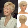 Parrucche Pixie Cut Sintetiche Corte Bionde Taglio Pixie con Frangia Parrucca Senza Colla Stratificata Parrucche Ondulate per Donne