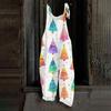 Women's Jumpsuit  Print Casual Loose Vintage Shoulder Strap Cotton Linen