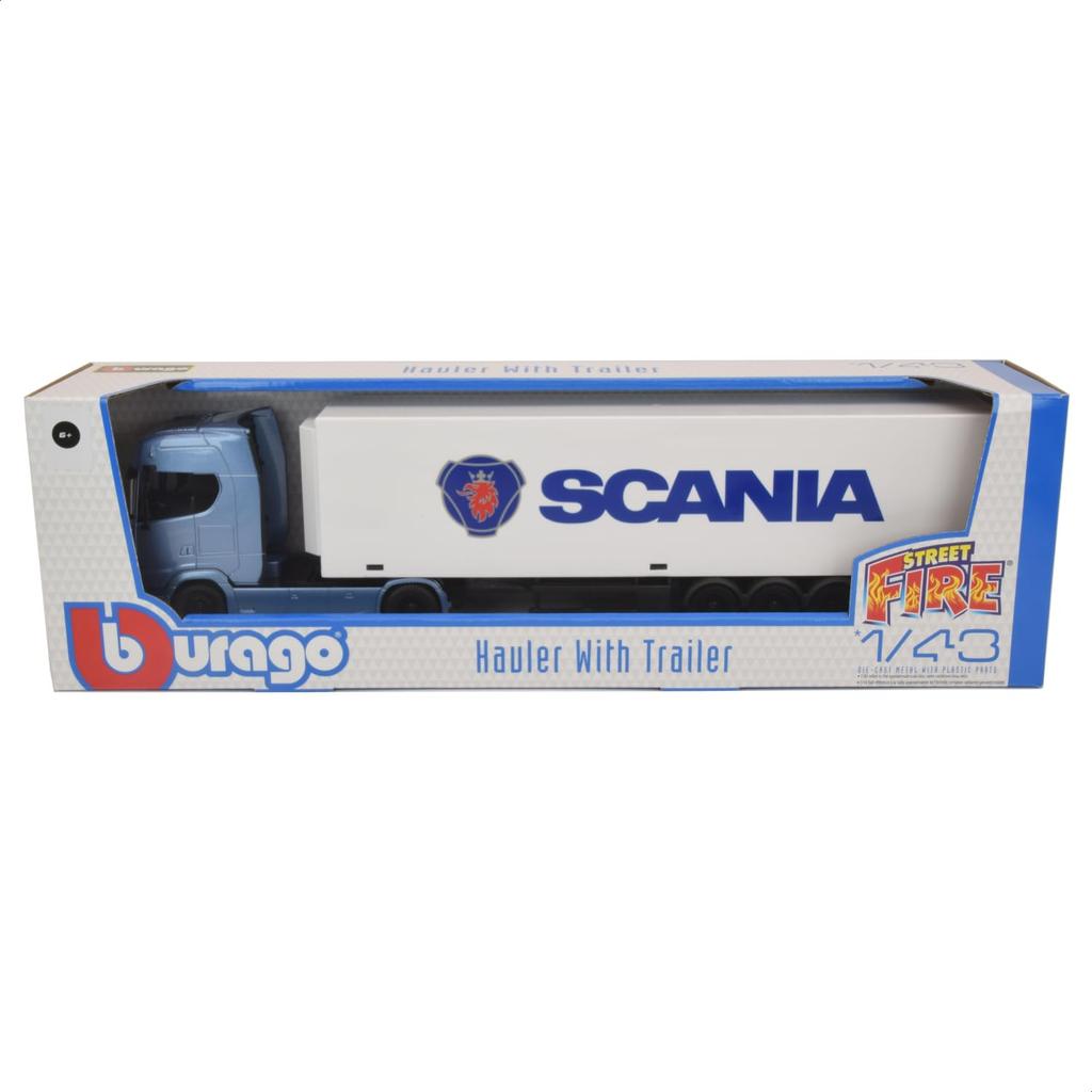 Bburago Scania 770 S with Scania Blue Race Miniature Diecast Finished Product 1/43 Trailer, / Car, 18-31468 (SCANIA)