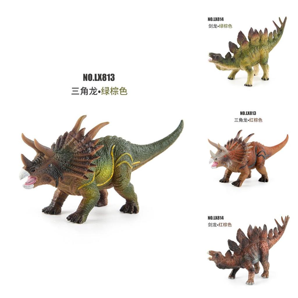 Durable Pvc Dinosaur Models For Kids With Realistic Stegosaurus And Triceratops Static Figurines In Colors Bright