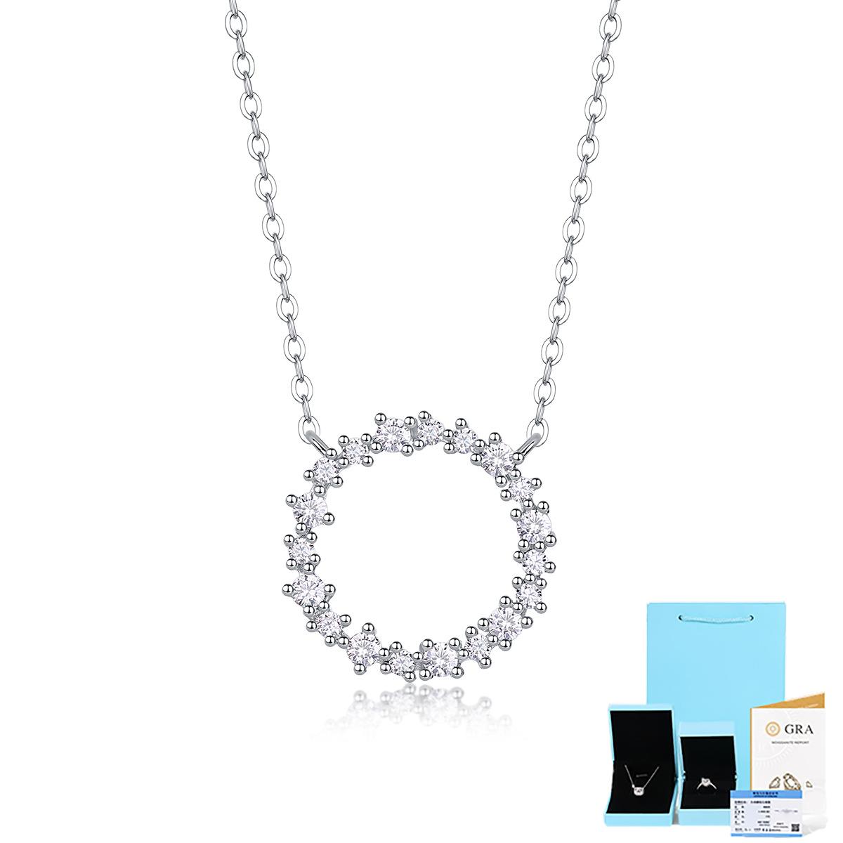 

Серебряное ожерелье S925 пробы с подвеской из муассанита, модные аксессуары на ключицу