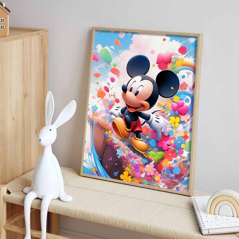 Disney Diamond Painting Mickeys Colorful Carnival Trendy Illustration Mosaic Art DIY Cross Stitch Embroidery Set Full Diamond Home Decor Gift