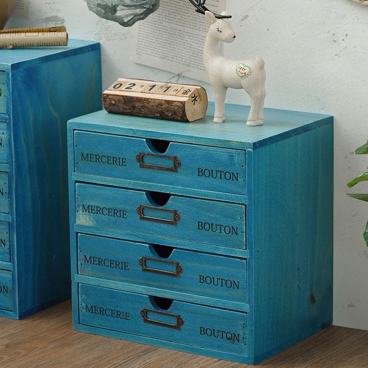 Wooden computer heightening rack office desktop storage organizing cabinet wooden box drawer cosmetic storage box wooden box