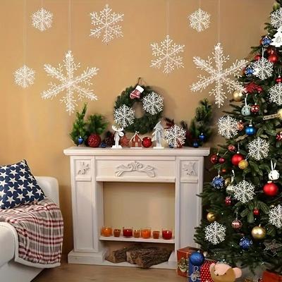 Świąteczne Płatki Śniegu Świąteczne Party Wiszące Plastikowe Płatki Śniegu Dekoracja Świąteczna Płatki Śniegu Świąteczne Materiały Dekoracyjne