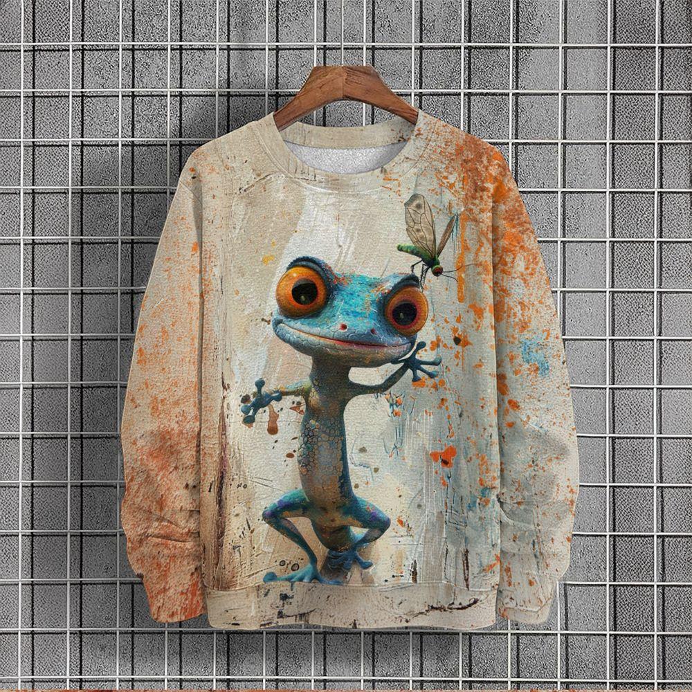 Men's Sweatshirt 3d Rabbit Graphic Short-Sleeve Printe T-Shirt Autumn Casual O-Neck Hoodies Oversized Men Clothing Tops Pullover