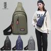 Men's Waterproof Nylon Breast Bag Large Capacity Leisure Sports Cycling Messenger Bag Outdoor Travel Simple Chest Bag