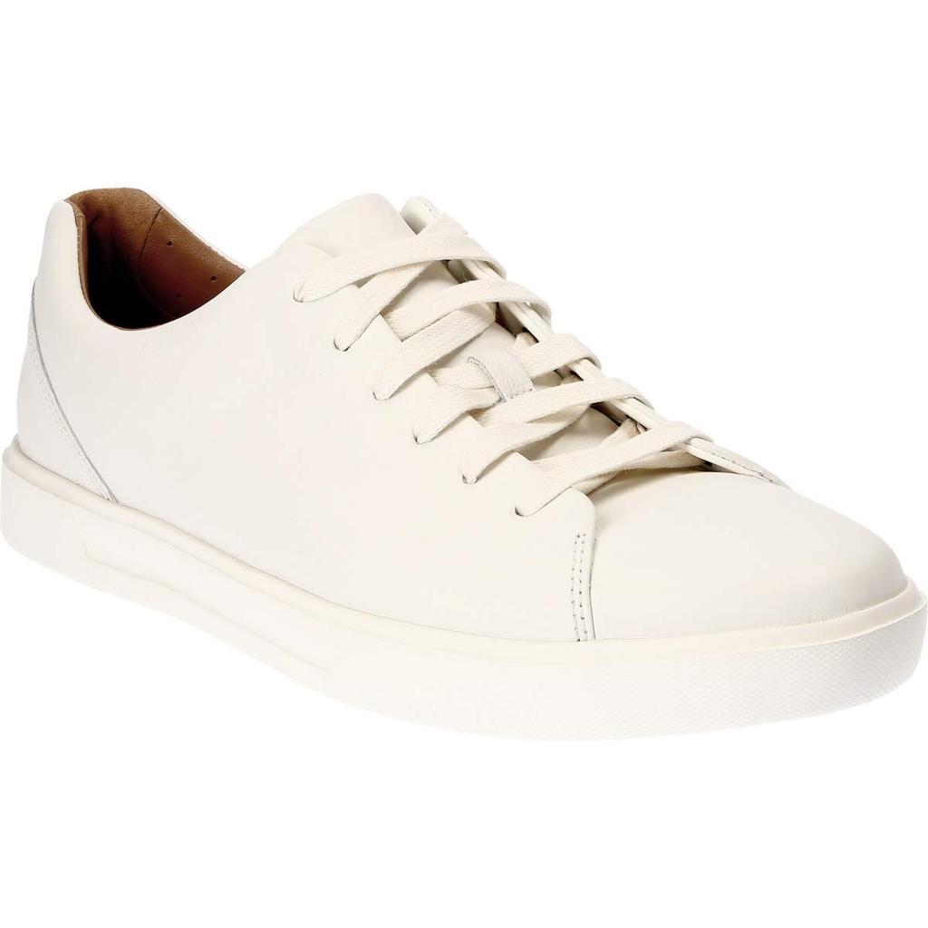 [Clarks] Leather Sneakers, Uncosta Lace-Up, Lightweight, Comfortable for Walking, Men's, White Leather, Size 25.5 Cm