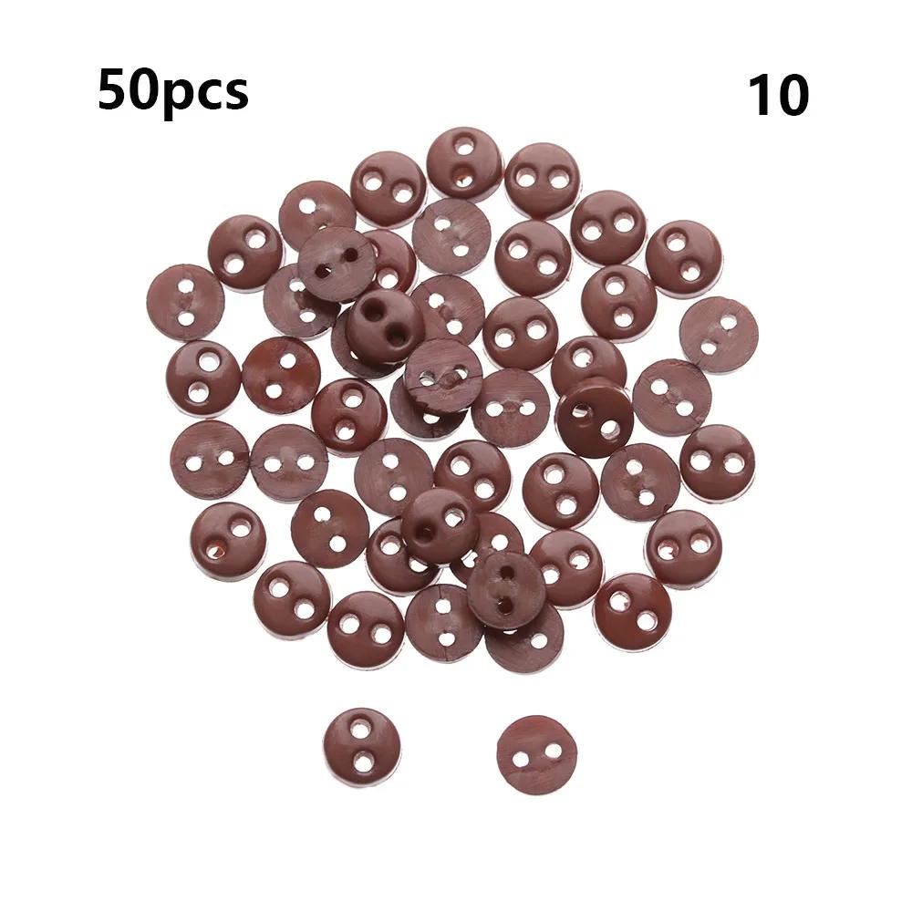 50Pcs 4mm Mini Buttons For DIY Doll Clothes Round Candy Color 2 Holes Card Making Scrapbooking Buttons Sewing Accessories