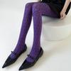 Womens Japanese Dark Floral Print Leggings Tights Vintage Jacquard Patterned Stretchy High Waist Pantyhose Stockings