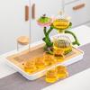 1 set of magnetic lazy tea set - Creative Lotus automatic glass teapot, tea cup, tea can, tea tray Chinese Kung Fu tea set