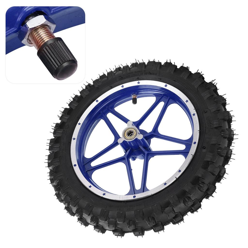 2,510 Zoll Vorderrad mit Scheibenbremse und Reifen Anti-Rutsch für 47cc 49cc 2-Takt Mini-Dirtbike(blau )