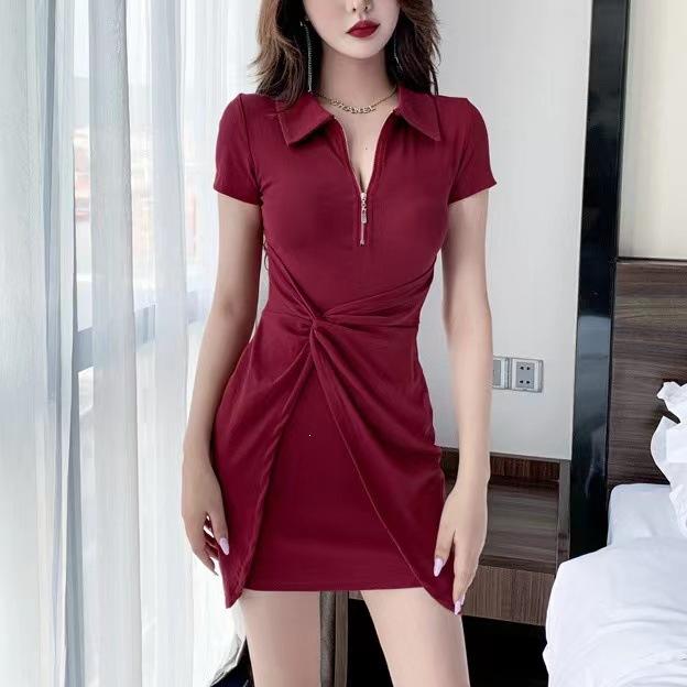 Summer temperament waist design feeling to cover the stomach and look thin dress slim body to cover the meat chic sexy hip skirt