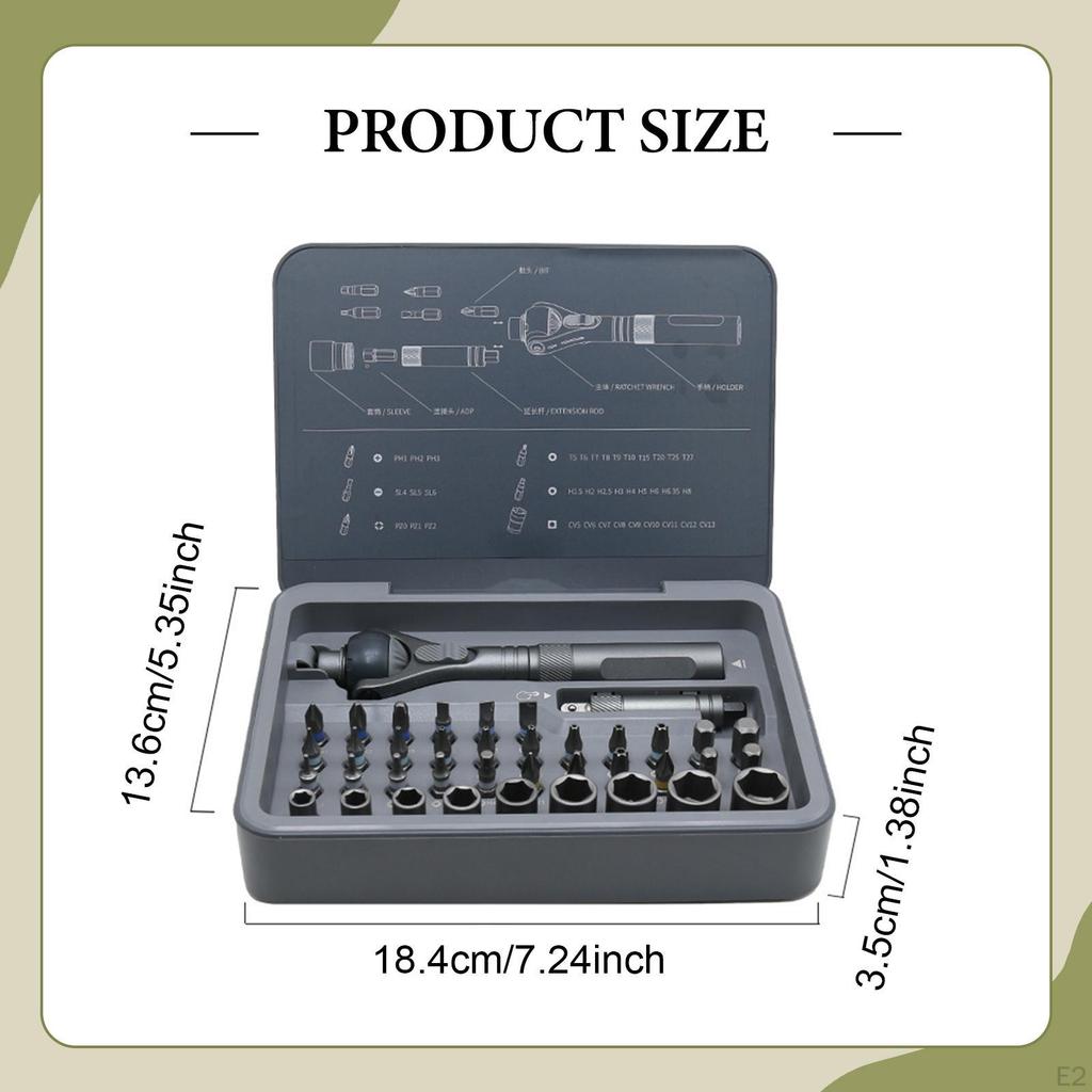 Ratschenschraubendreher-Set Reparaturwerkzeugsatz DIY mit Aufbewahrungskoffer Schraubendreher Ratsche