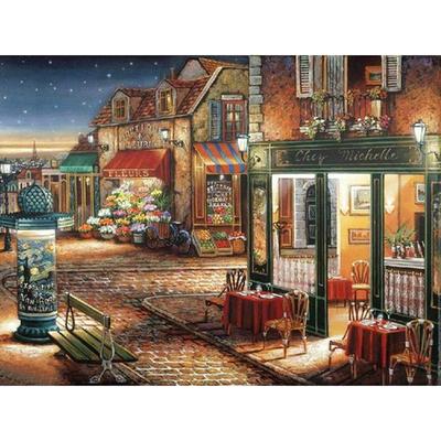 Diamond Embroidery Needlework Diamond Painting Cross Stitch Night Scenery Town European Home Decor