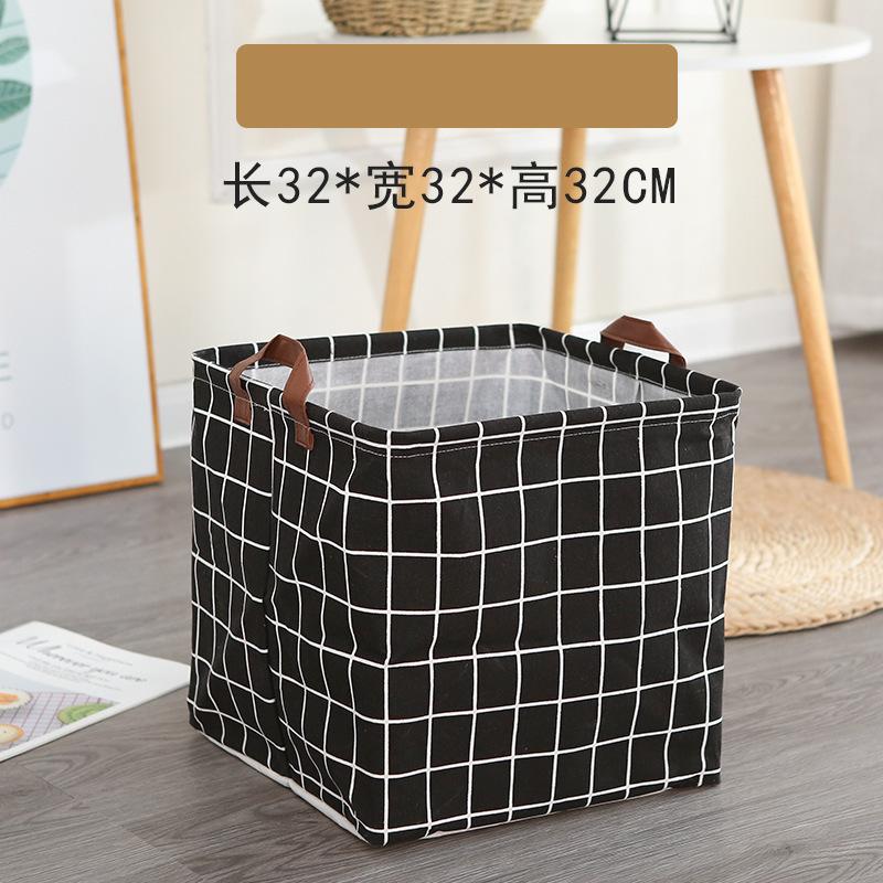 Cotton and Linen Waterproof Large Storage Household Moving Quilt Clothes Cabinet Foldable Dirty Laundry Basket Desktop Storage Box