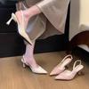 Hot Selling 2025 Women's Pointed Toe Spliced High Heels Commute Roman Style Shoes Soft Thin Heel Side Open Toe Slip-On Sandals