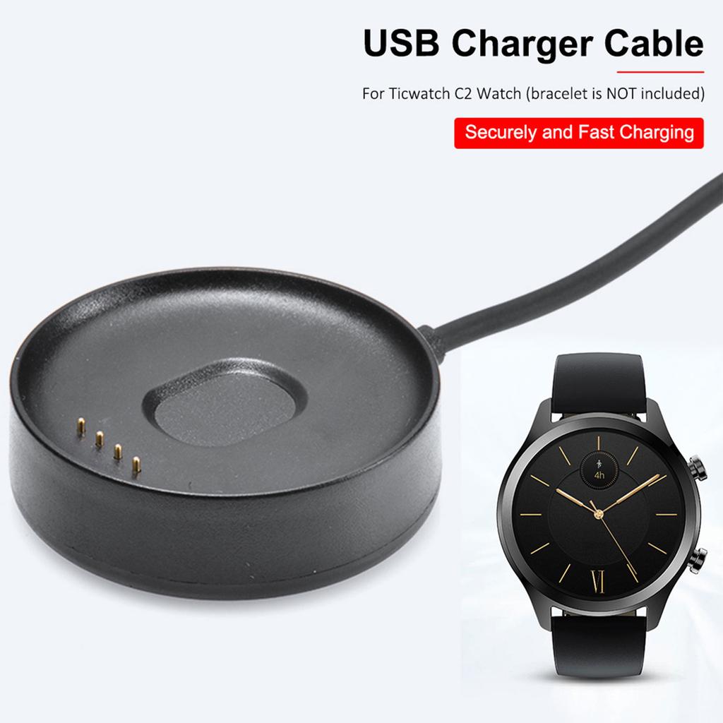 100cm Přenosná USB Rychlá Datová Nabíjecí Základna Kolébka pro Ticwatch C2 Náhradní Chytré Hodinky Náramek Nabíjecí Dok Kabel