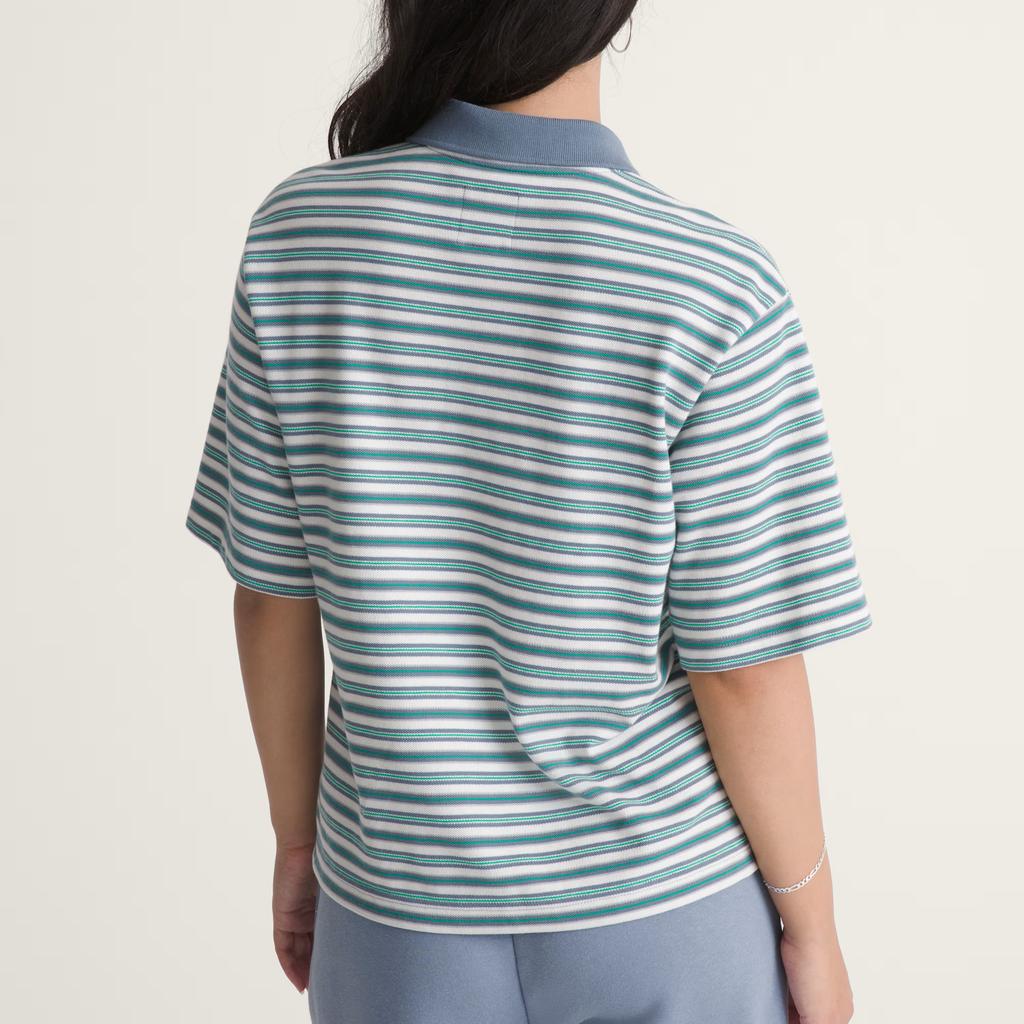 Vans Color Block Gestreiftes Knopf-Kurzarm-Polohemd Damen Oberteile VN0010AVFOI