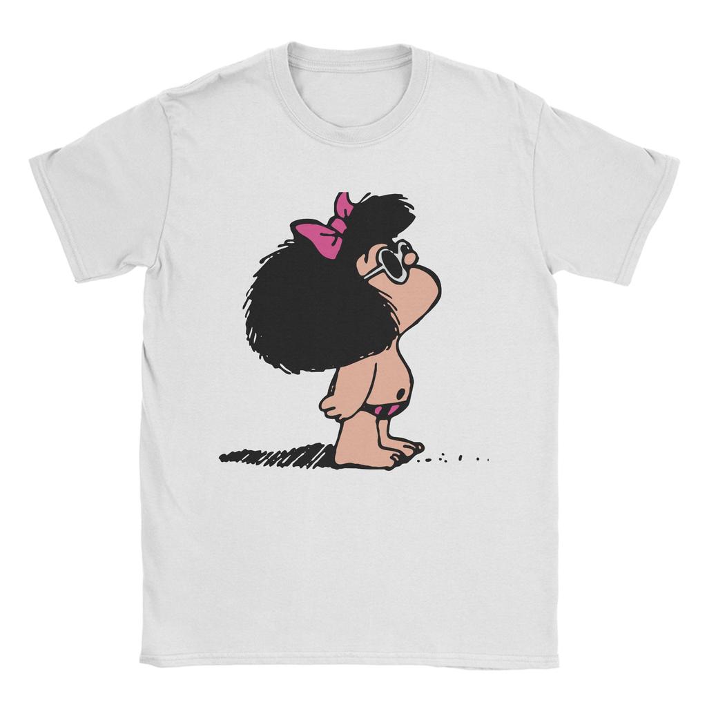 Vintage Mafalda With Swimsuit Tshirts For Unisex Unisex O Neck Pure Cotton T Shirt Mafalda Cartoon Tee Shirt 4xl 5xl Tops