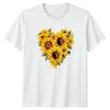 Sunflower Heart Floral Womens T-Shirt Mens Tee Graphic Top