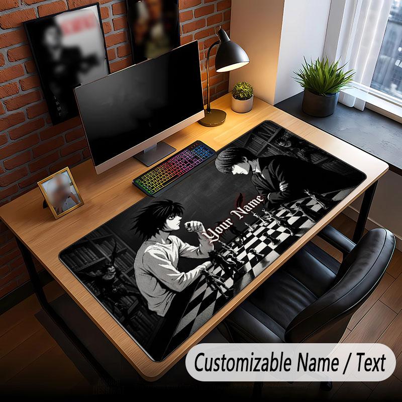 Custom Name Extended Mouse Pad,Death Note Gaming Desk Mat For Home Office Desktop Decor