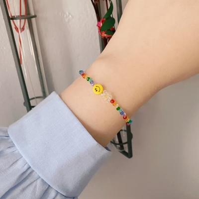 Women's Beaded Cute Smiley Face Flower Point Bracelet