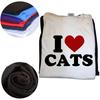 Ich liebe Katzen Ich liebe Katzen 100% Baumwoll-T-Shirts Herren Damenmode Print T-Shirt Locker Übergroß Streetwear Hip Hop Unisex T-Shirt