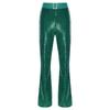 Womens Glittery Sequin Jazz Dance Pants Flared Design Elastic High Waist Rhinestone Decor Bell Bottom Trousers