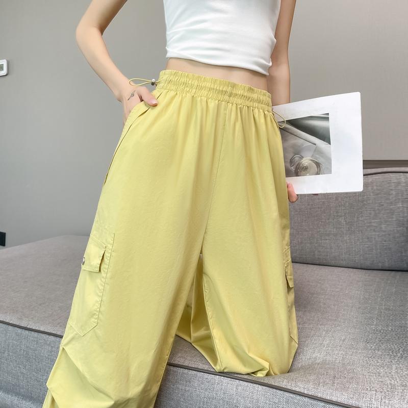 Women's Quick Drying Thin Sports Pants Summer High Waist Casual Convertible Cargo Pants for Outdoor Exercise Fitness