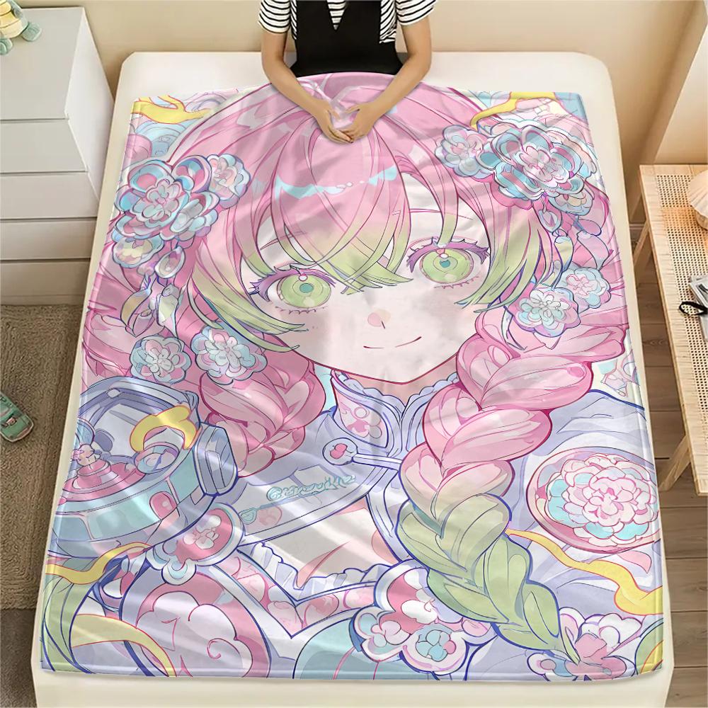 1PC Demon Slayer Print Flannel Blanket, High Quality All Seasons, Home Decor, Warmth and Comfort, Perfect for Christmas Gifts
