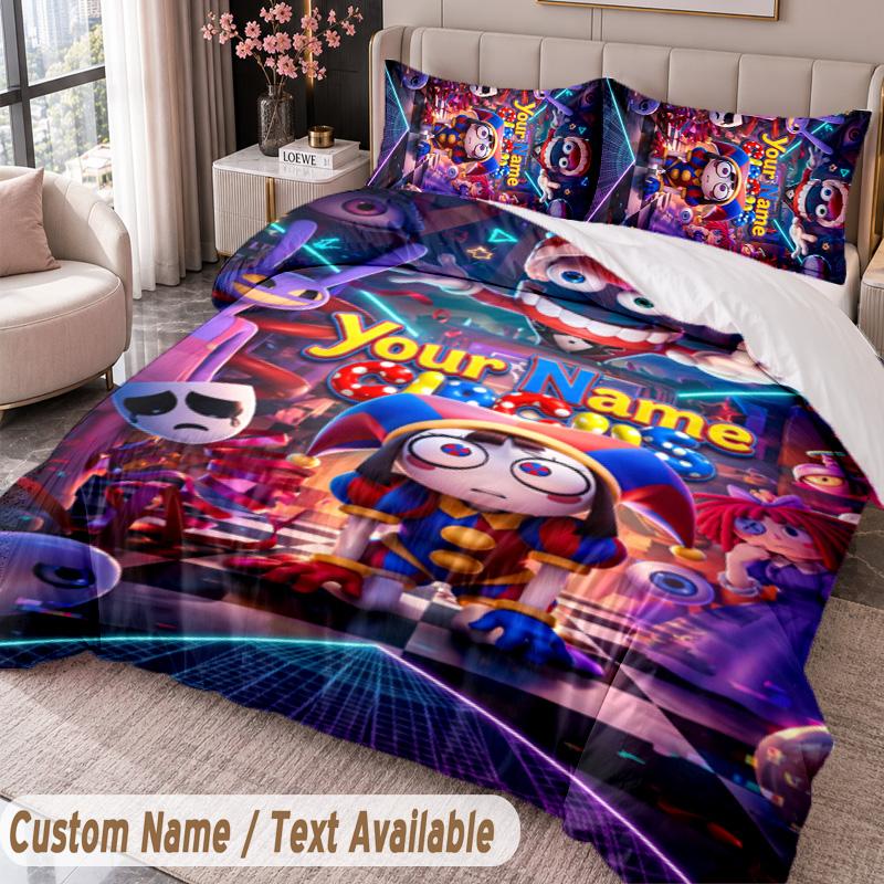 Custom Name Text 3Pcs Bedding Set The Amazing Digital Circus Duvet Cover And Two Pillowcases