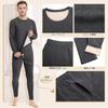 Sillictor Winter Warm Innerwear Round Warm Undershirt and Long Wool and Silk Size Men's Set, Fleece-Lined, Neck, Open-Front Tights, Blend,
