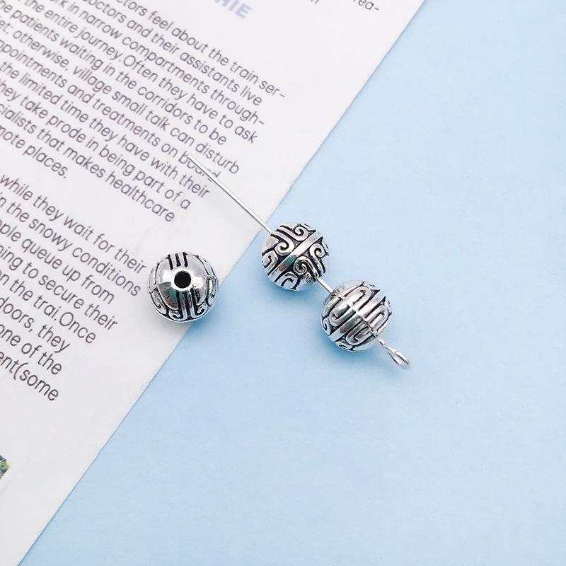 Retro Antique Tibetan Silver Spacer Beads for DIY Jewelry - Large Hole Alloy Beads for Bracelets & Necklaces