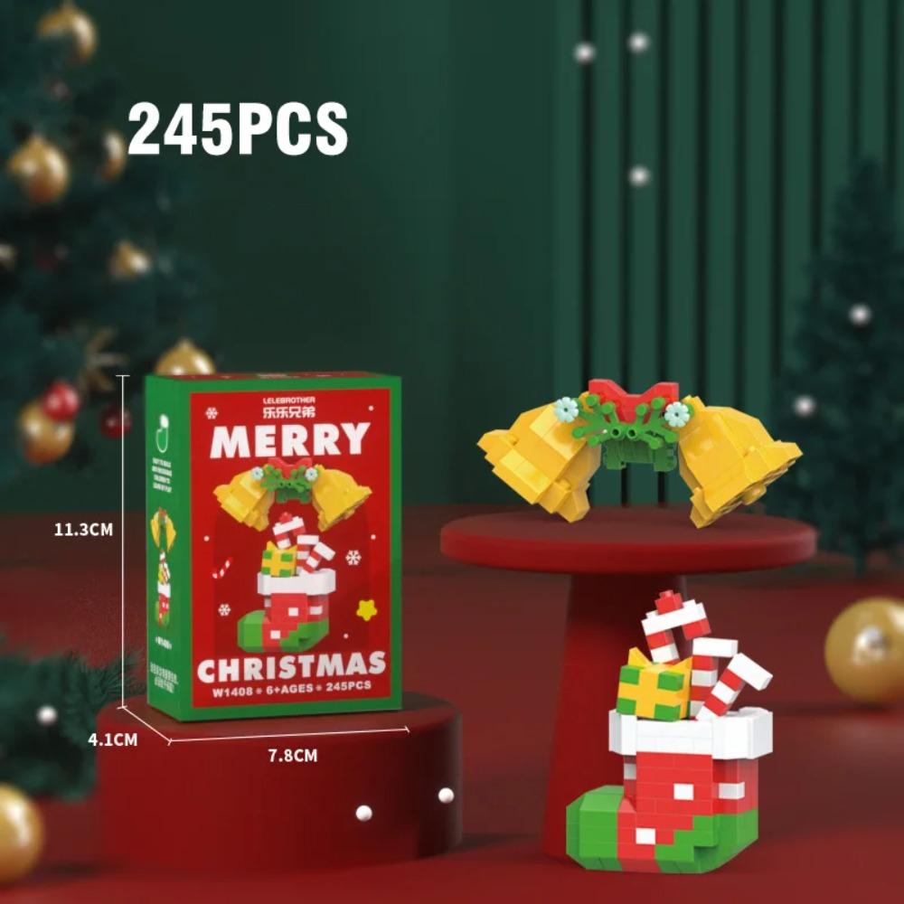 Regali di Natale Serie Micro Blocchi da Costruzione Babbo Natale Renna Puzzle Mattoncini da Assemblare Decorazione da Tavolo Giocattoli Bambini