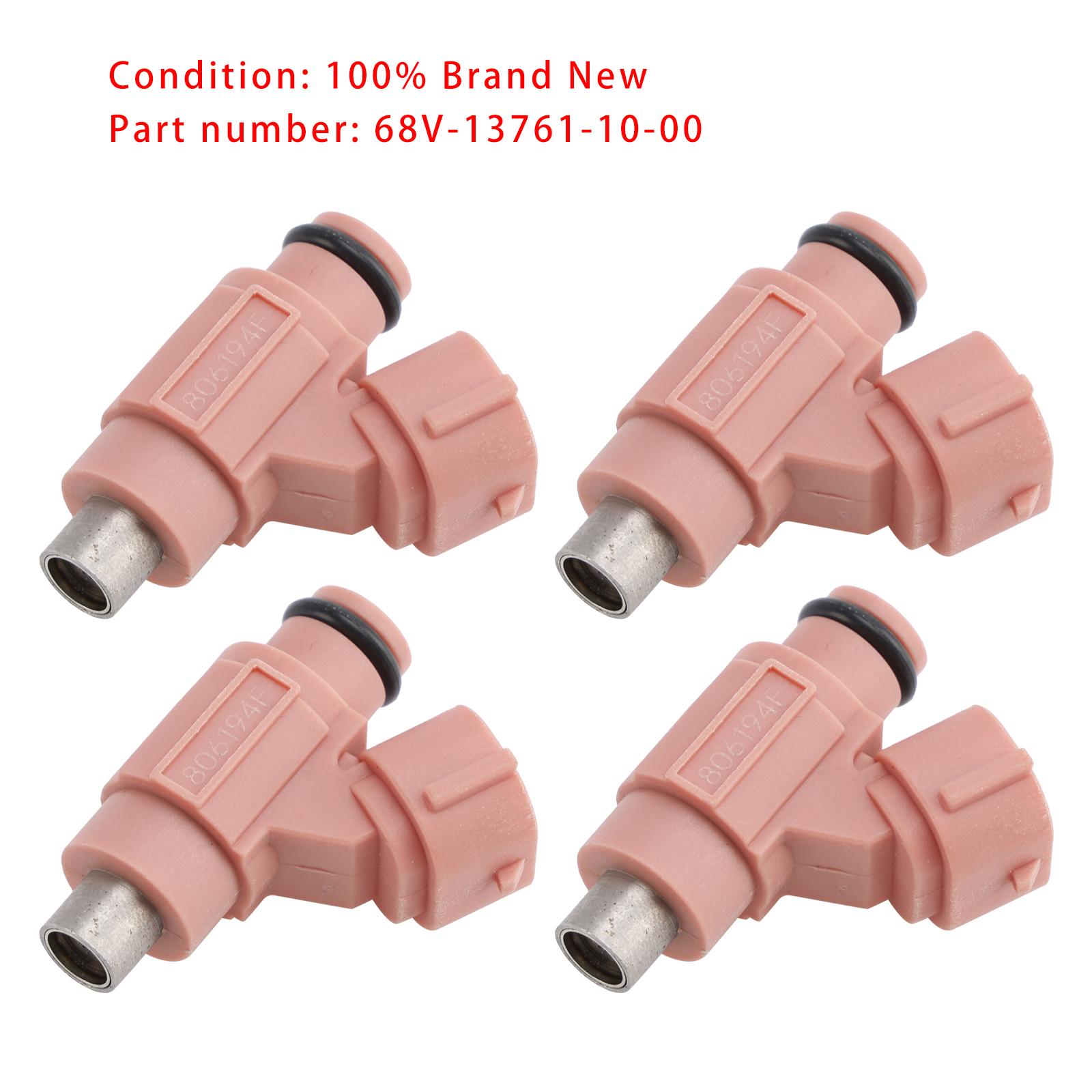 

4PC 68V-13761-10-00 Fuel Injector For Yamaha Outboard 115HP F115JA F115LA 11-14