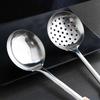 Durable Stainless Steel Kitchen Stir Fry Spoon Wood Handle Anti-scald Cooking Spatula Frying Spatula Kitchen Tools