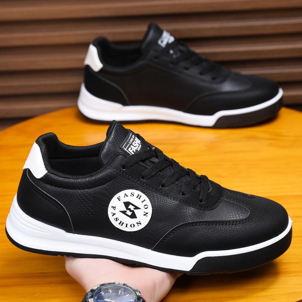 

Spring new trendy fashion versatile leather splicing couple model Dexun sports casual shoes foreign trade men s shoes 36