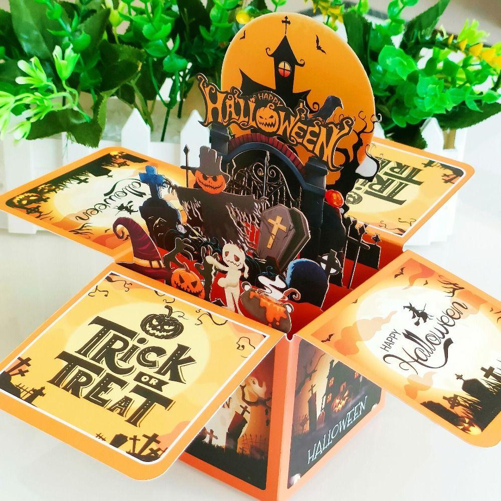 

Открытка-раскладушка ручной работы на Хэллоуин 3D Trick or Life Подарочная карта на Хэллоуин Праздник