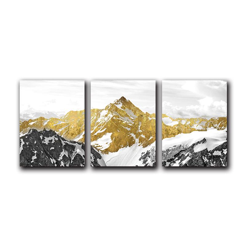 Golden Mountain Landscape Abstract Wall Art Picture Canvas Painting Poster Print Wall Art Pictures Living Room Decoration No Frame