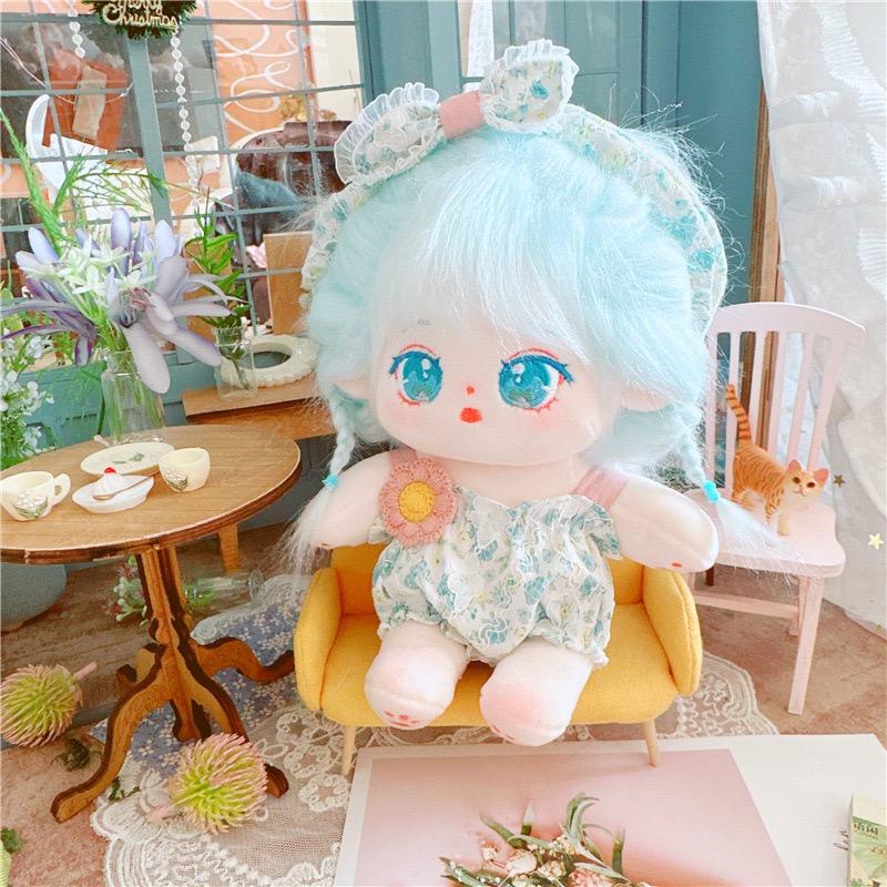 20cm Cotton Doll Blue Hair Baby Friends Idol Star Dolls Cute Stuffed Plush Toys Doll Plushies Toys Fans Collection Gifts
