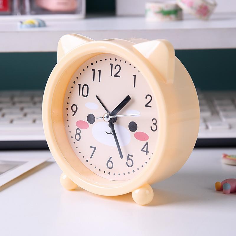 Alarm Clock Student Children Simple Stylish Silent Bedside Bedroom Wake Up Clock Cute Cartoon Clock Desk Gift
