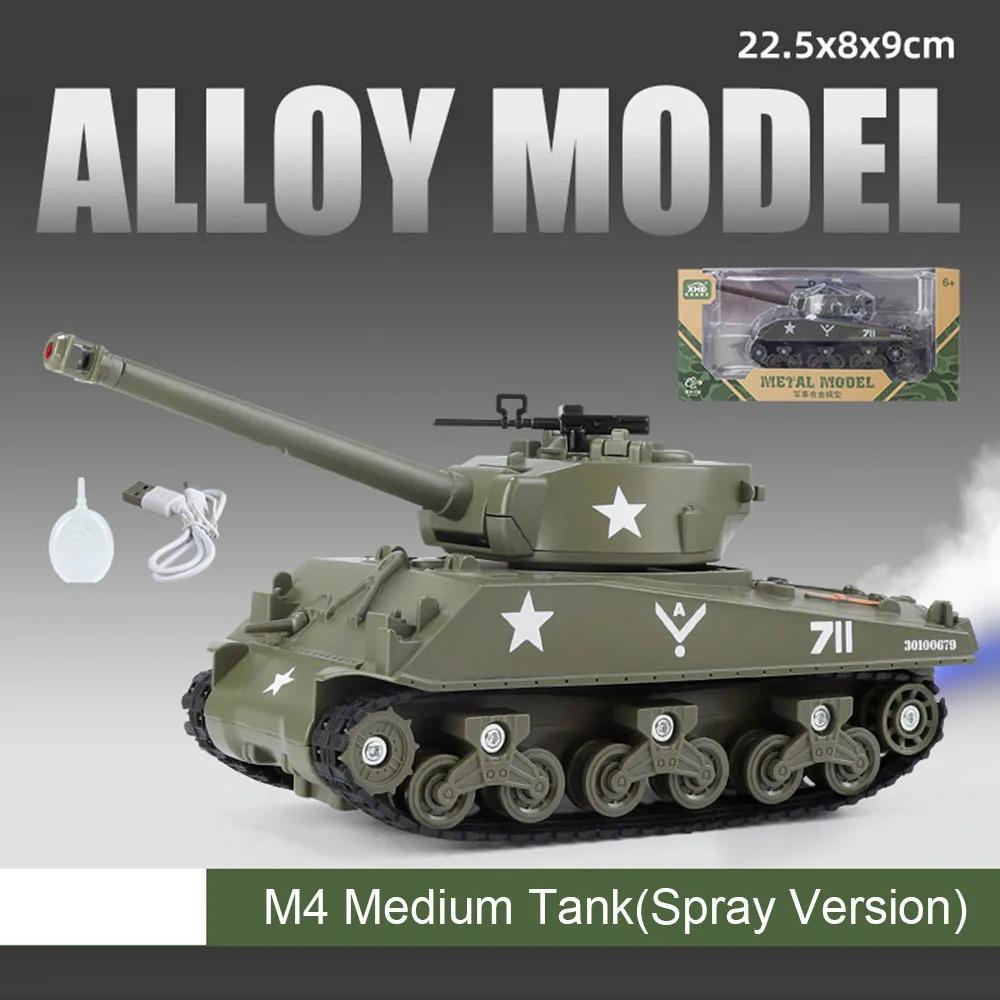 1:32er Maßstab T-90 Leopard2 M4 Kampfpanzer Modell Spielzeug Sound Licht Tiger Schwere Panzer Sprüh Militärfahrzeug Modelle für Kinder Geschenke