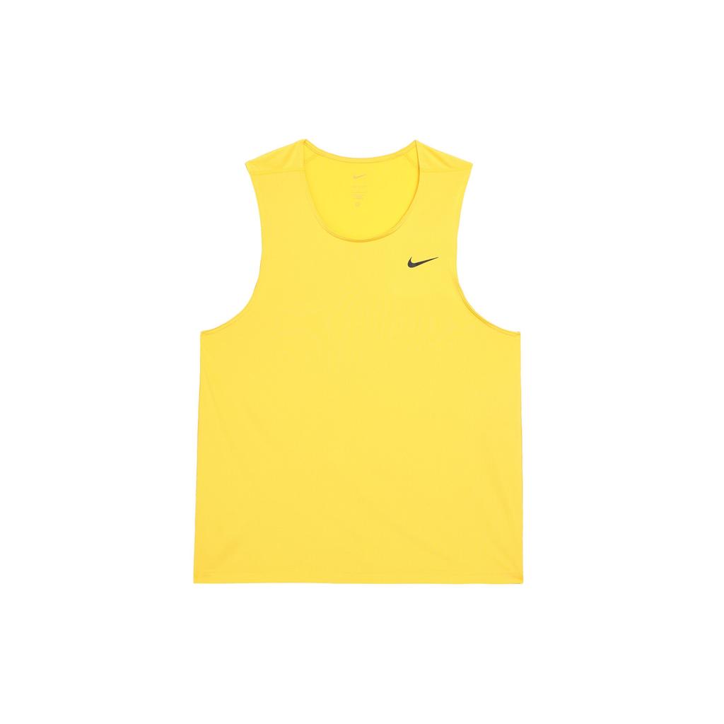 Nike Dri-Fit Ready Crew Neck Solid Color Small Logo Sleeveless Tank Top Men Tops Yellow DV9813-709