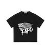 Black T Shirt with American Flag and Fapo Graphic Print for Casual Wear