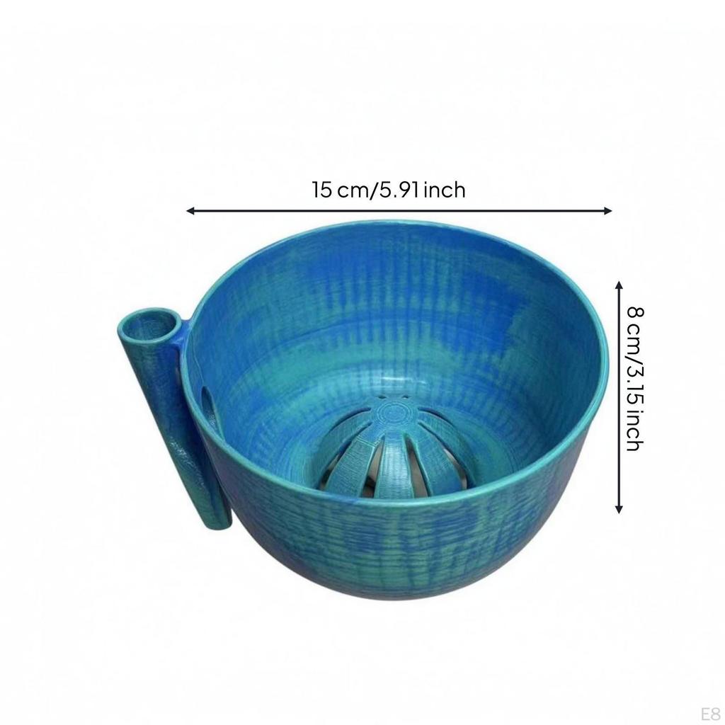 Drain Bowl Slotted Spout Layered Texture Dark Green