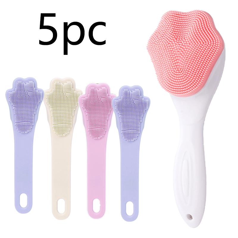 Soft Silicone Facial Cleansing Brush 2 in 1 Silicone Face Mask Brush & Face Scrubber For Exfoliating Massaging Remove Blackhead