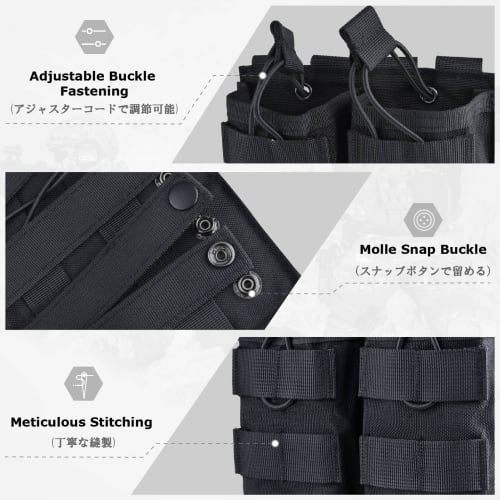 YAPJEB Magazine Pouch, Double, Double, Triple Magazine Pouch, Molle Pistol Mag Pouch, Open Top Molle, Airsoft, Magazine Pouch, Tactical Gear, Military